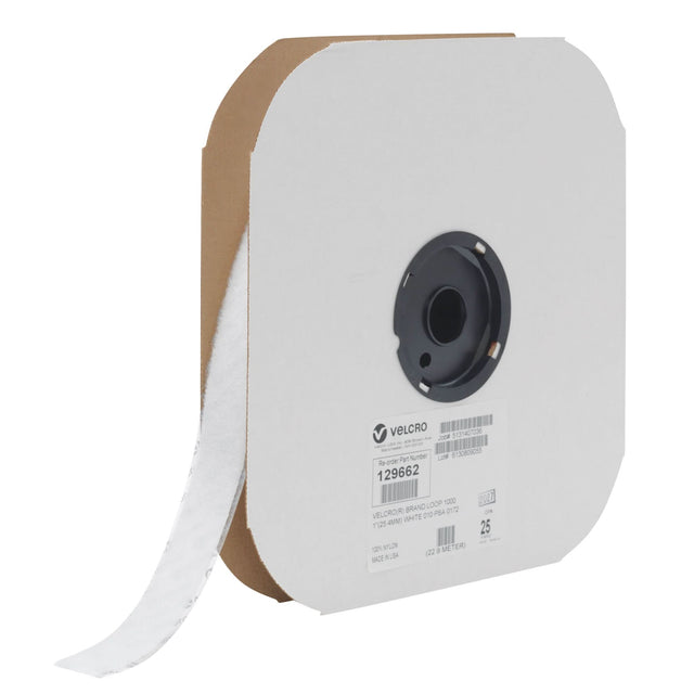 Fastener Tape, Loop, 25 yds x 3/4", Sew-On, White