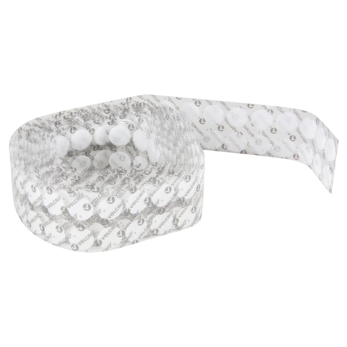 Fastener Coins, Hook & Loop, 3/4" Dia., Adhesive, White