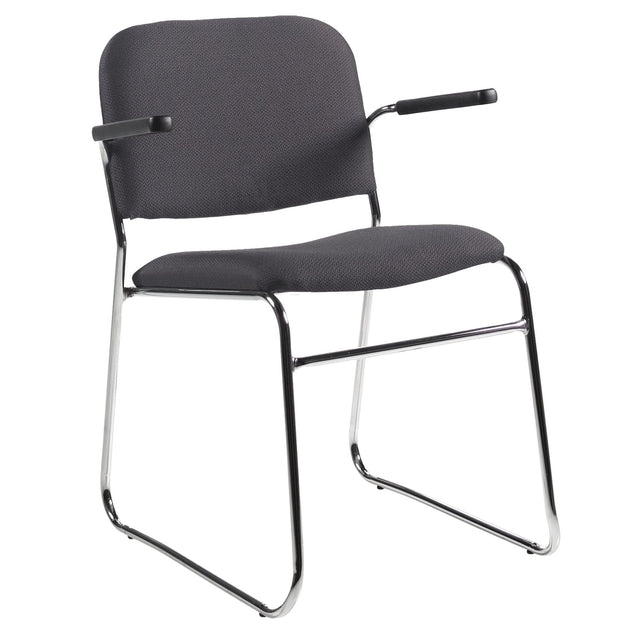 Chair, Fabric, 30" High, 200 lbs. Capacity, Black