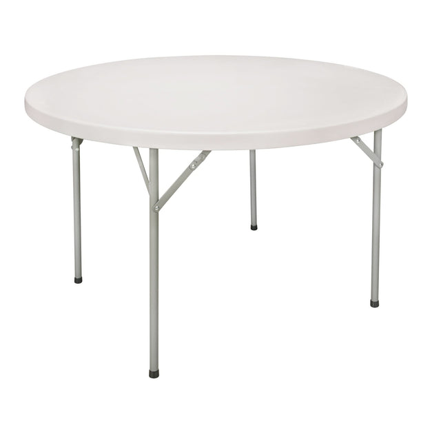 Folding Table, Round, 60" L x 60" W, Polyethylene, White