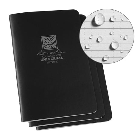 All-Weather Notebook, Soft Cover, Black, 48 Pages, 4-5/8" W x 7" L