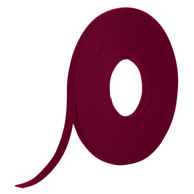 One-Wrap® Fire-Retardant Fastener Tape, Hook & Loop, 25 yds x 1/2", Self-Grip, Cranberry