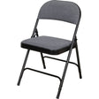 Deluxe Fabric Padded Folding Chair, Steel, Grey, 300 lbs. Weight Capacity