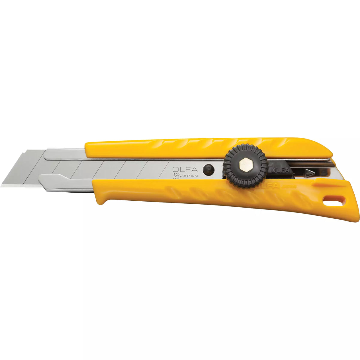 Knife with Ratchet Lock, 18 mm, Silver, Heavy-Duty, Plastic Handle
