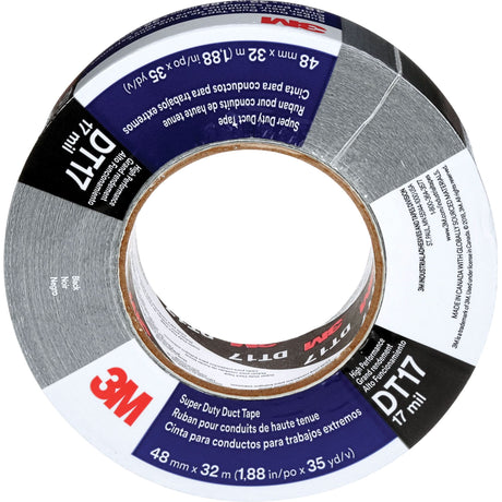 DT17 Super-Duty Duct Tape, 17 mils, Black, 48 mm (2") x 32 m (105')
