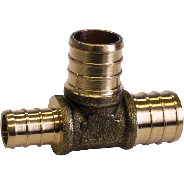 Tee Pipe Fitting, Brass, 1/2" x 1/2" x 3/4"