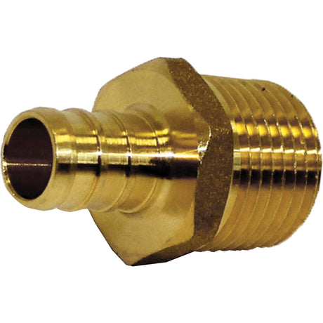 Lead-Free Male Adapter, Barb x MPT, 1/2" x 3/4" Dia., Brass