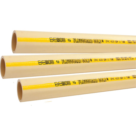 Flowguard Gold® Hot & Cold Water Pipe, CPVC, 10' L x 1.25" Dia.