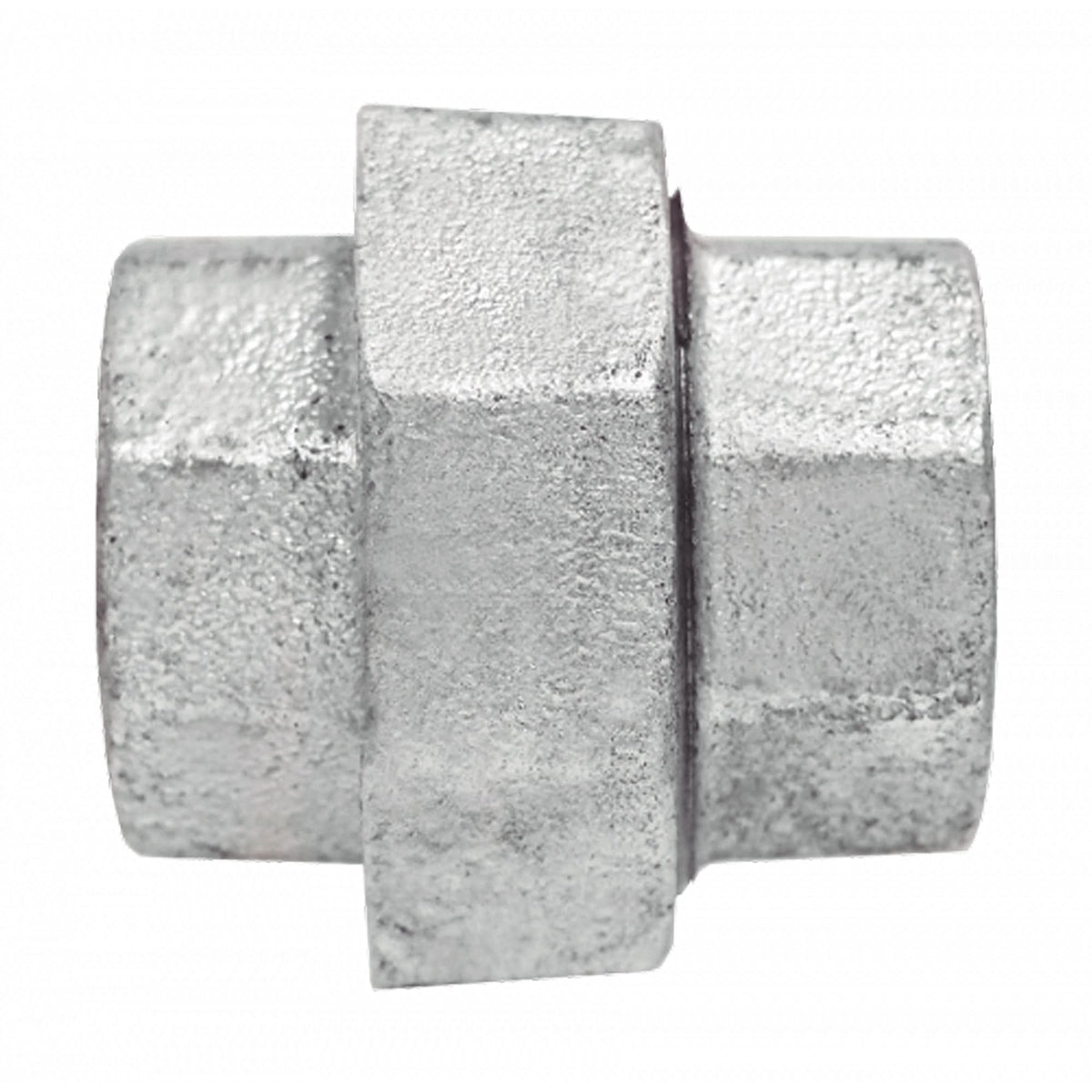 Union Pipe Fitting, 1/8", Galvanized Iron, FPT