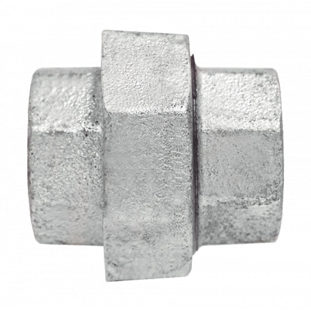 Union Pipe Fitting, 1/8", Galvanized Iron, FPT