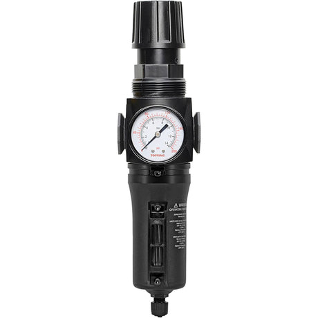 Manual Drain Filter/Regulator with Metal Bowl Modulair 300, 1/4" NPT, 250 PSI, 5.1 fl. oz. Capacity