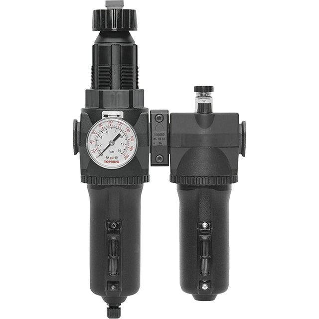 Manual Drain Filter, Regulator & Lubricator with Metal Bowl & Gauge Modulair 400, 1/2" NPT