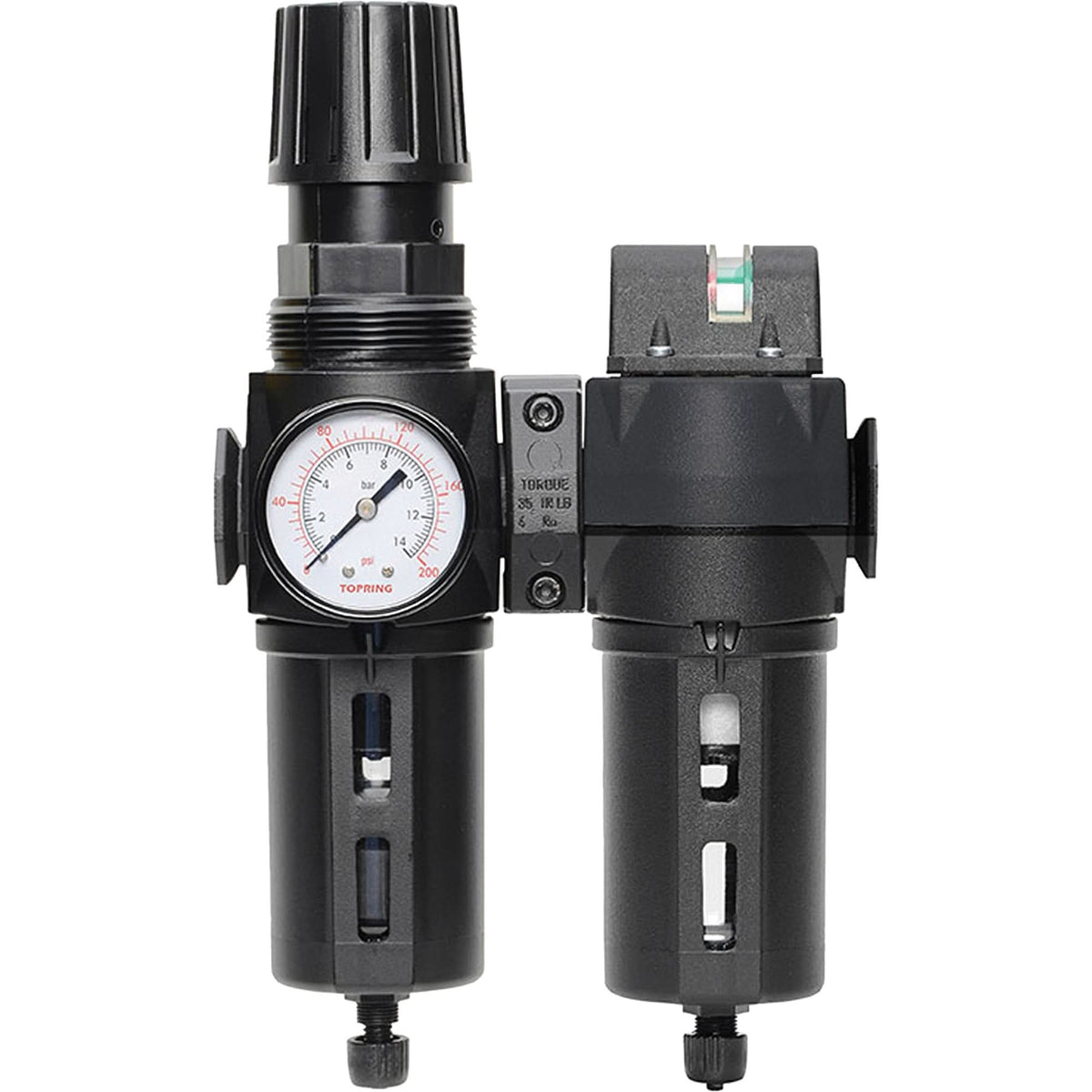 Manual Drain Filter, Regulator & Coalescing Filter with Standard Bowl Modulair 300, 1/4" NPT, 150 PSI, 5.1 fl. oz. Capacity