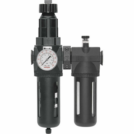 Filter/Regulator & Lubricator Modulair 400 with Gauge & Standard Bowl with Manual Drain, 3/4" NPTF