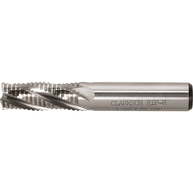 Weldon Shank Rip-R End Mill, 1/2" Dia., 4 Flutes, High Speed Cobalt
