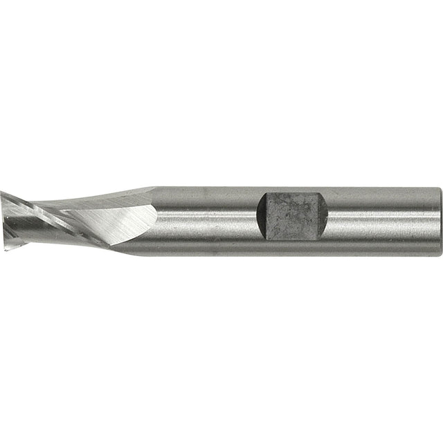 Weldon Shank End Mill, 1/8" Dia., 2 Flutes, High Speed Steel