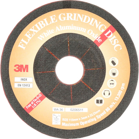 Flexible Grinding Disc, 4-5/8", Aluminum Oxide, 22 mm, Type WA