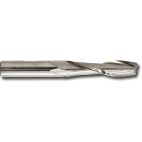 Weldon Shank Long Series End Mill, 2" Dia., 2 Flutes, High Speed Steel