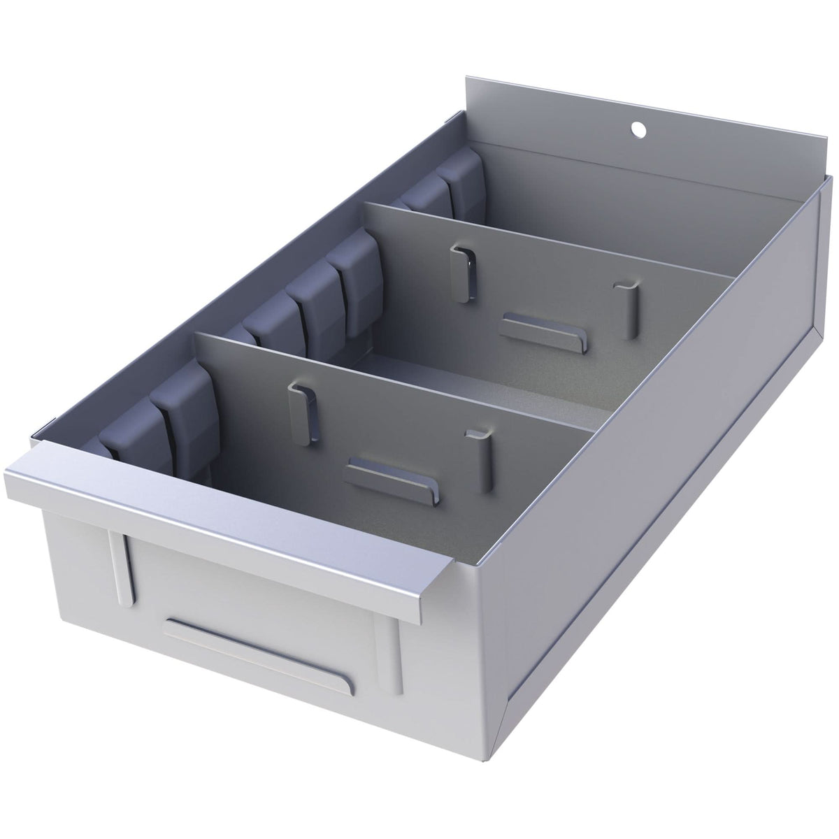 Interlok Boltless Shelving Shelf Box, Steel, 11-5/8" W x 12" D x 2-3/4" H, Light Grey