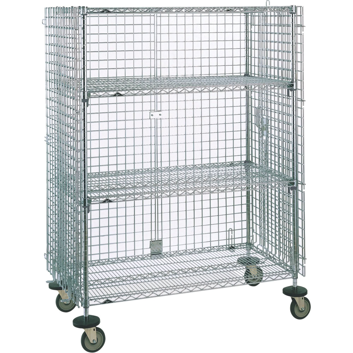 Security Carts, Chrome Plated, 21-1/2" x 68-1/2 x 50-1/2", 500 lbs. Capacity