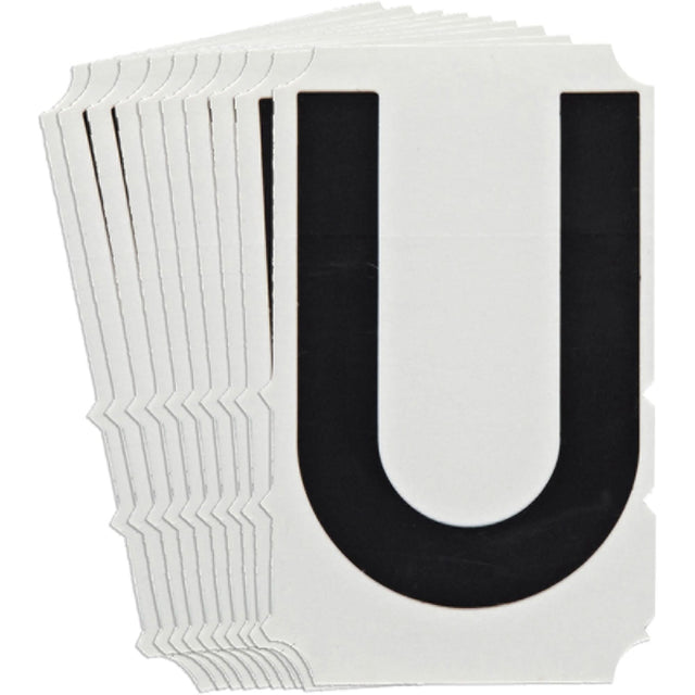 Quick-Align® Individual Gothic Number & Letter Labels, U, 4" H, Black