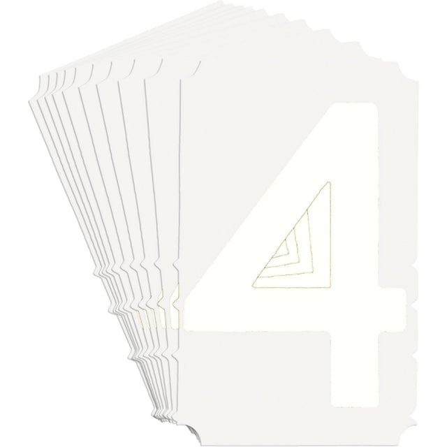 Quick-Align® Individual Gothic Number and Letter Labels, 4, 4" H, White