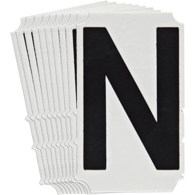 Quick-Align® Individual Gothic Number & Letter Labels, N, 6" H, Black