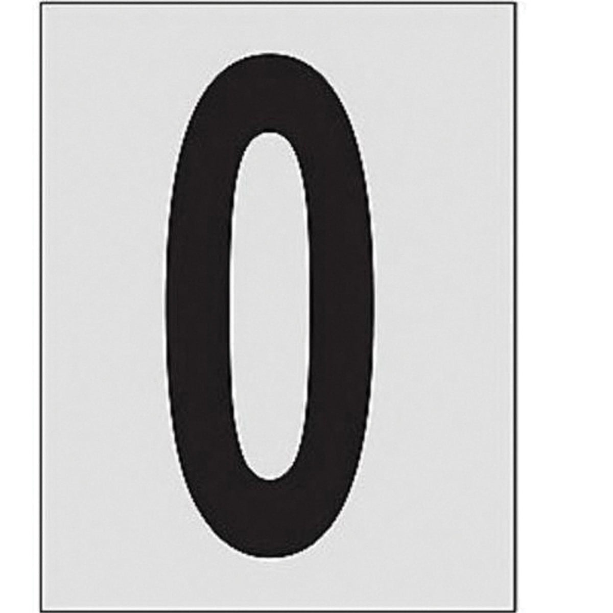 Reflective Individual Number and Letter Labels, 0, 1" H, Black on Silver