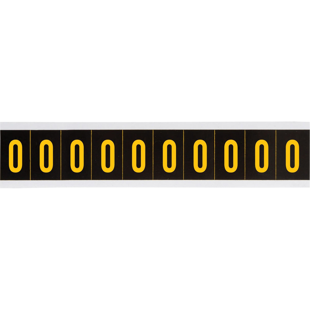 Individual Number and Letter Labels, 0, 2" H, Yellow on Black