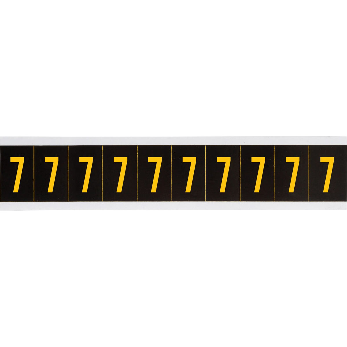 Reflective Individual Number and Letter Labels, 7, 2" H, Yellow on Black