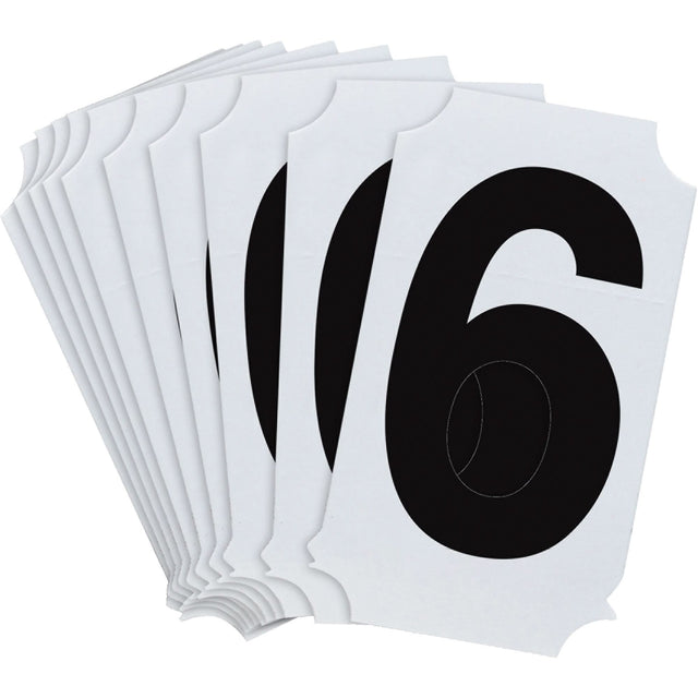 Quick-Align® Individual Number and Letter Labels, 6, 2" H, Black