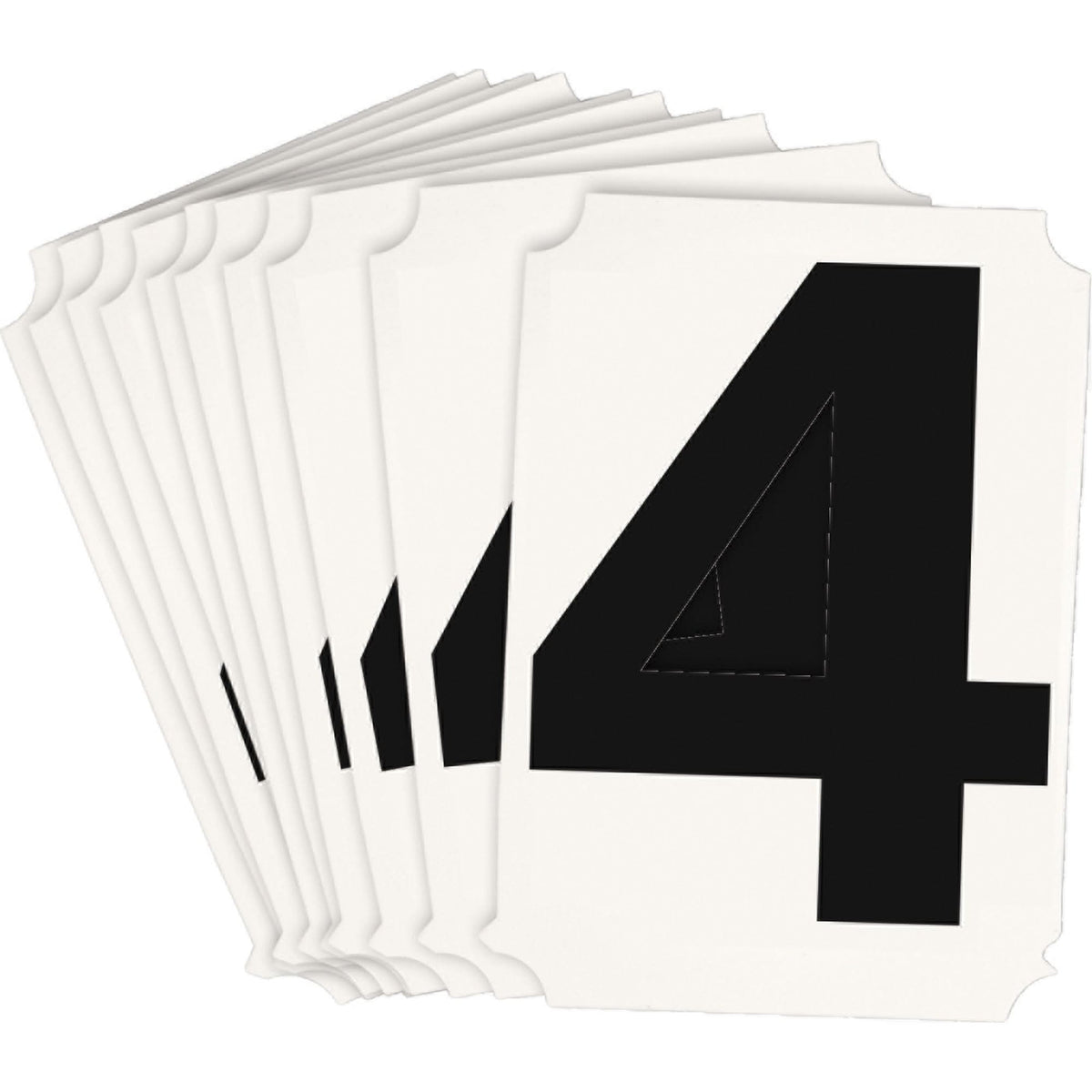 Quick-Align® Individual Number and Letter Labels, 4, 3" H, Black
