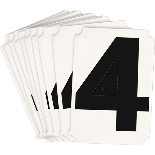 Quick-Align® Individual Number and Letter Labels, 4, 3" H, Black
