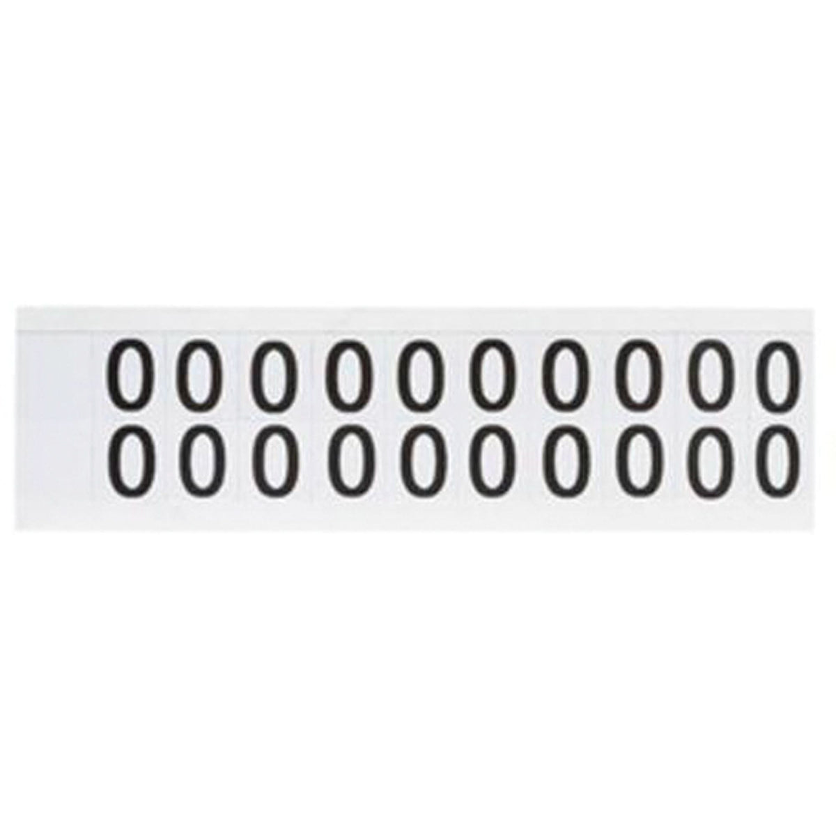 Individual Number and Letter Labels, 0, 5/8" H, Black on White