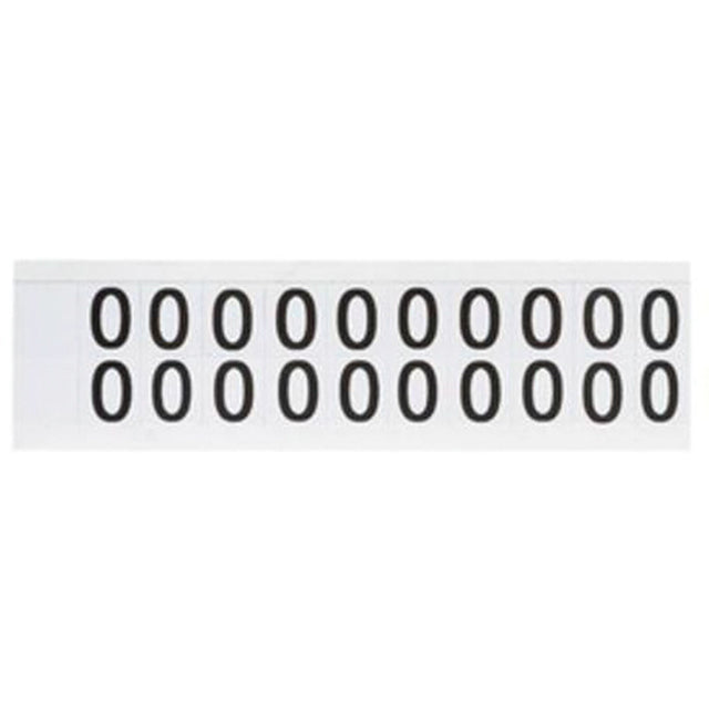 Individual Number and Letter Labels, 0, 5/8" H, Black on White