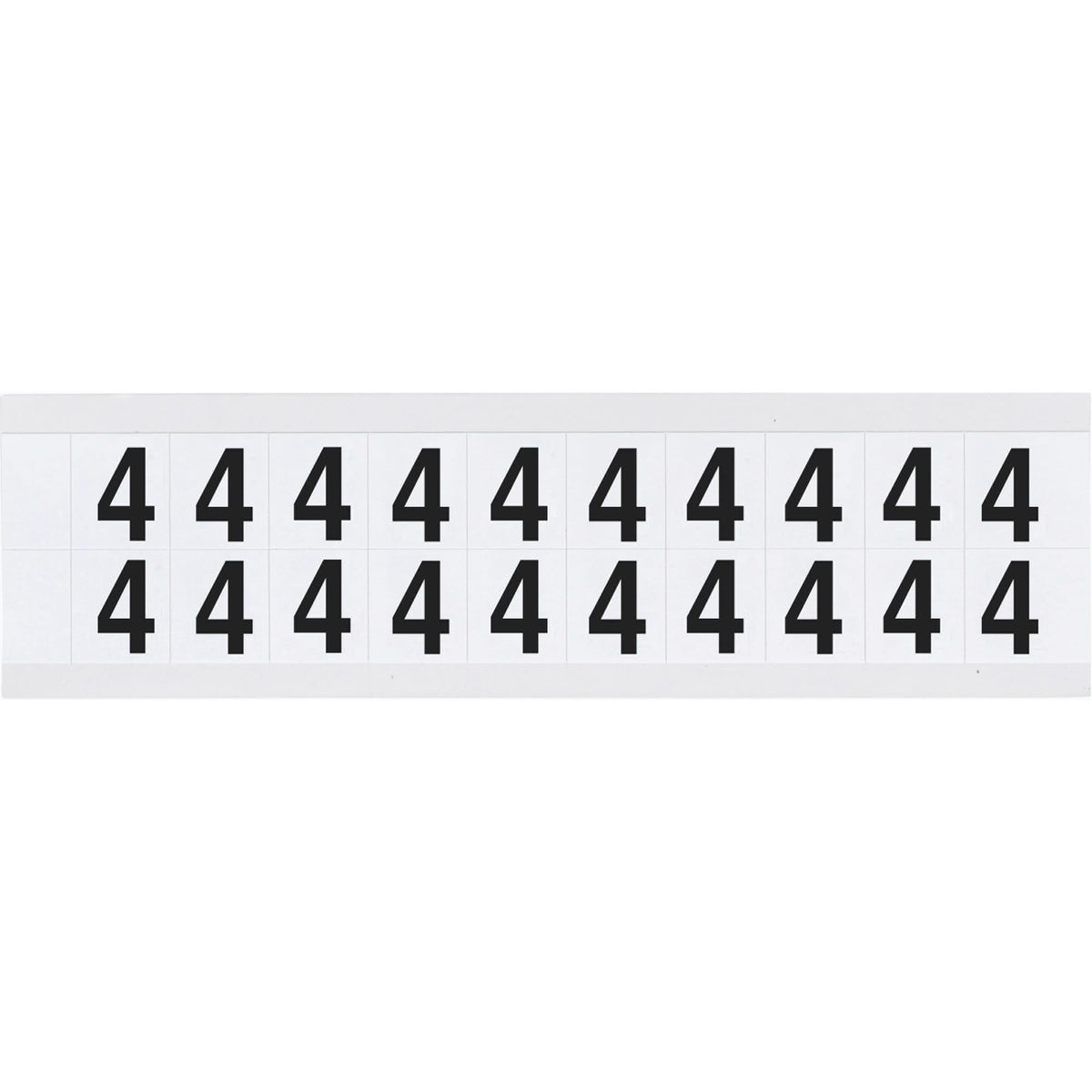 Individual Number and Letter Labels, 4, 5/8" H, Black on White