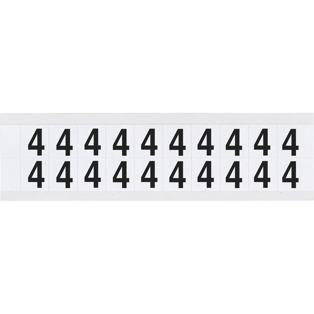 Individual Number and Letter Labels, 4, 5/8" H, Black on White
