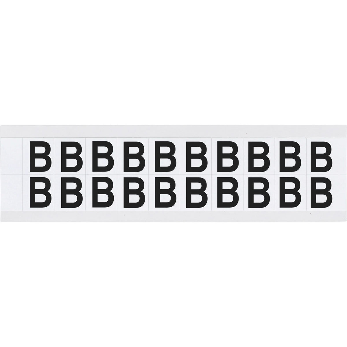 Individual Number and Letter Labels, B, 5/8" H, Black on White