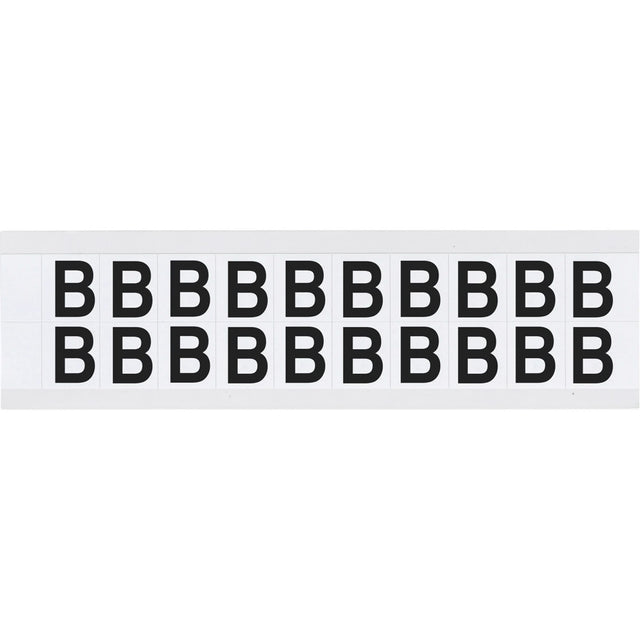 Individual Number and Letter Labels, B, 5/8" H, Black on White