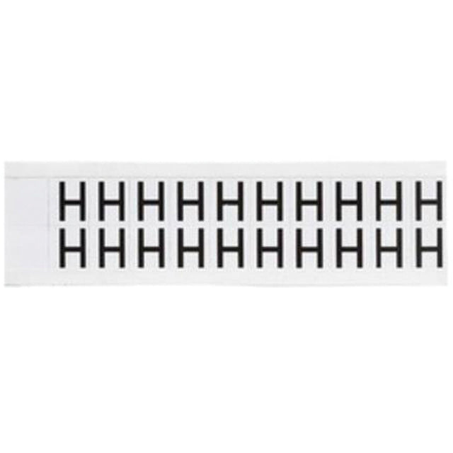 Individual Number and Letter Labels, H, 5/8" H, Black on White