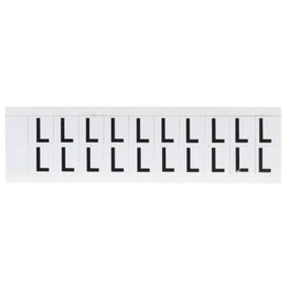 Individual Number and Letter Labels, L, 5/8" H, Black on White