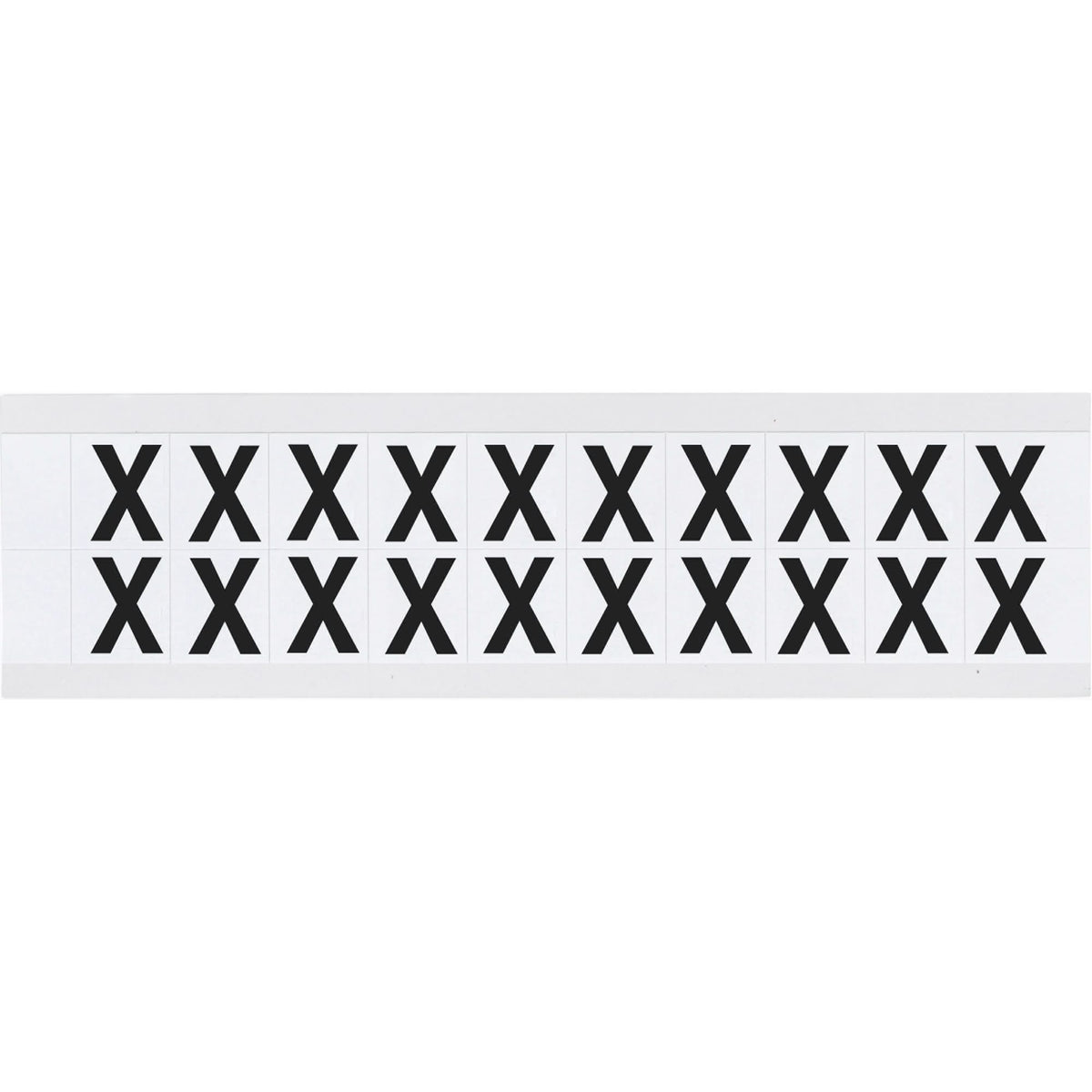 Individual Number & Letter Labels, X, 5/8" H, Black on White