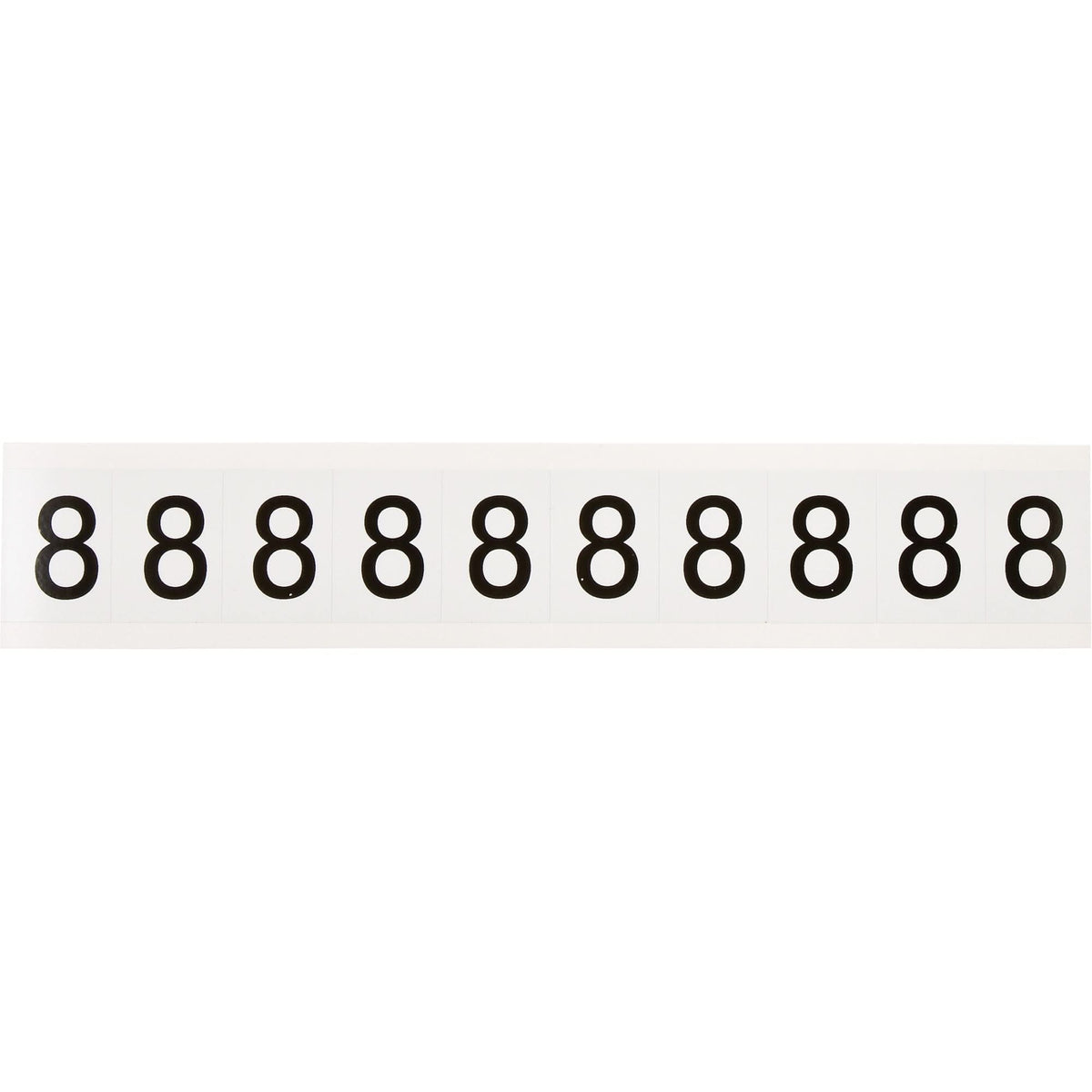 Individual Number and Letter Labels, 8, 1" H, Black on White