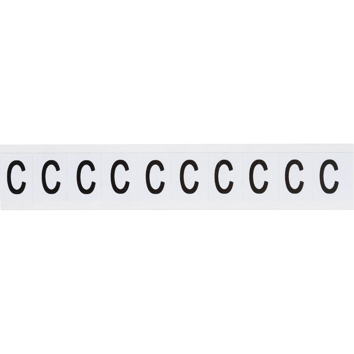 Individual Number and Letter Labels, C, 1" H, Black on White