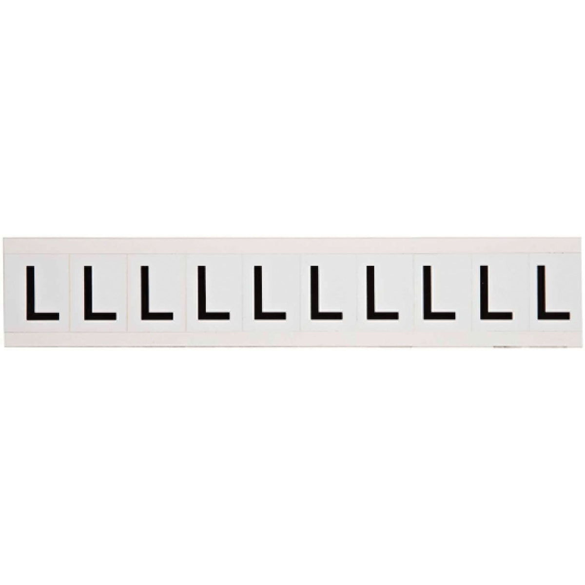 Individual Number and Letter Labels, L, 1" H, Black on White