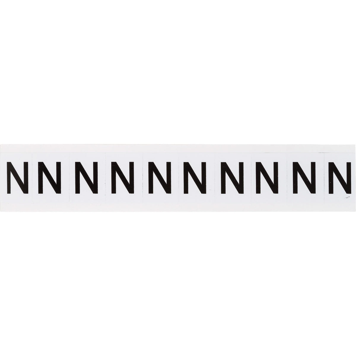 Individual Number & Letter Labels, N, 1" H, Black on White