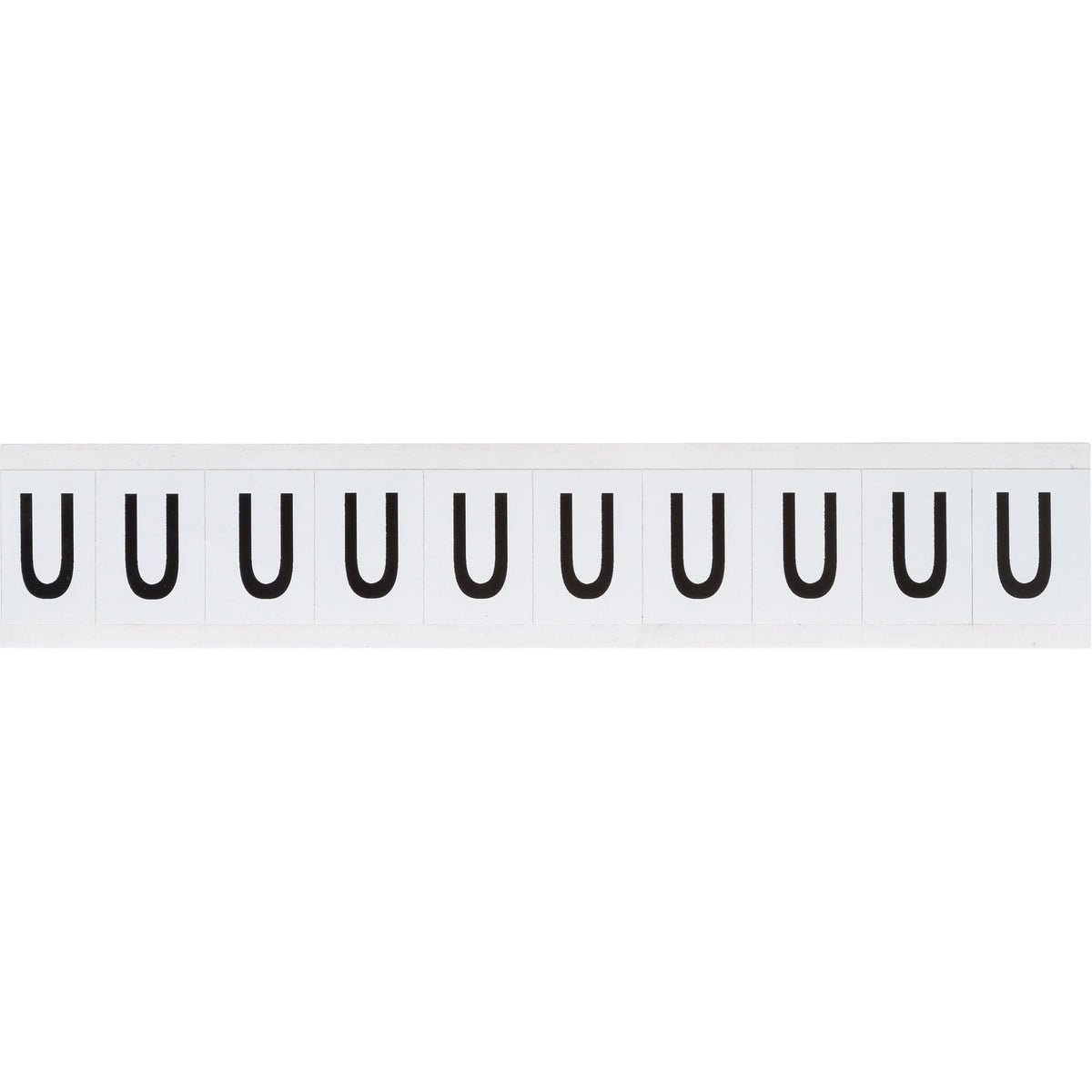 Individual Number & Letter Labels, U, 1" H, Black on White