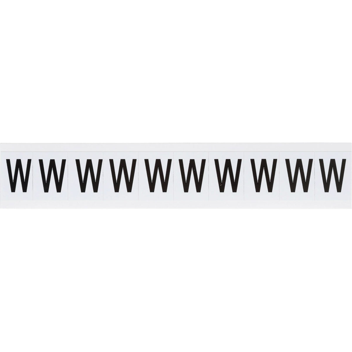 Individual Number & Letter Labels, W, 1" H, Black on White