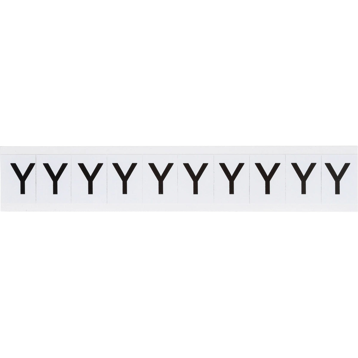 Individual Number & Letter Labels, Y, 1" H, Black on White
