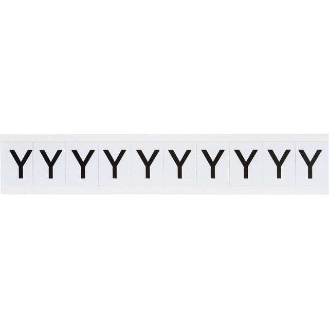 Individual Number & Letter Labels, Y, 1" H, Black on White